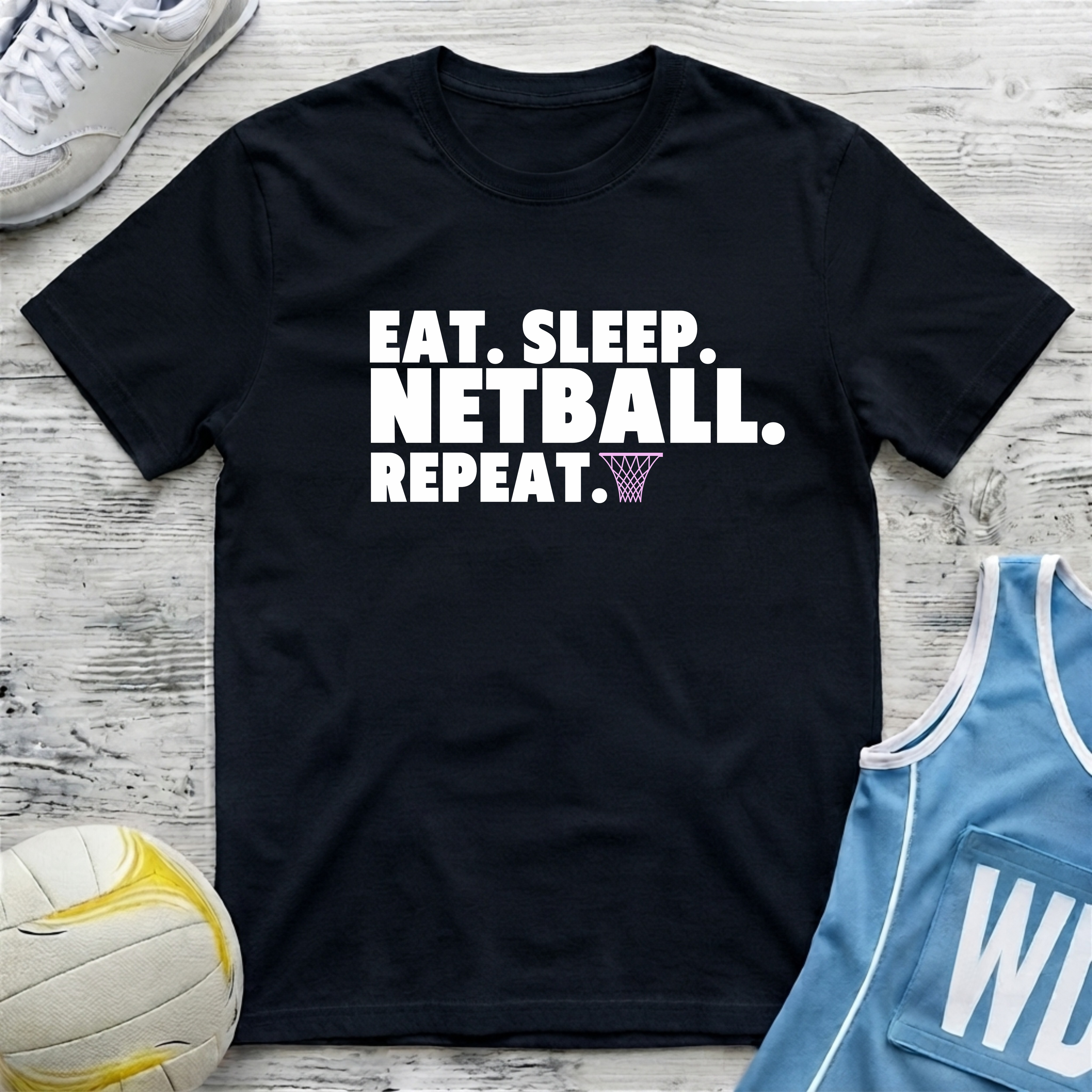Eat, Sleep, Netball, Repeat T-Shirt