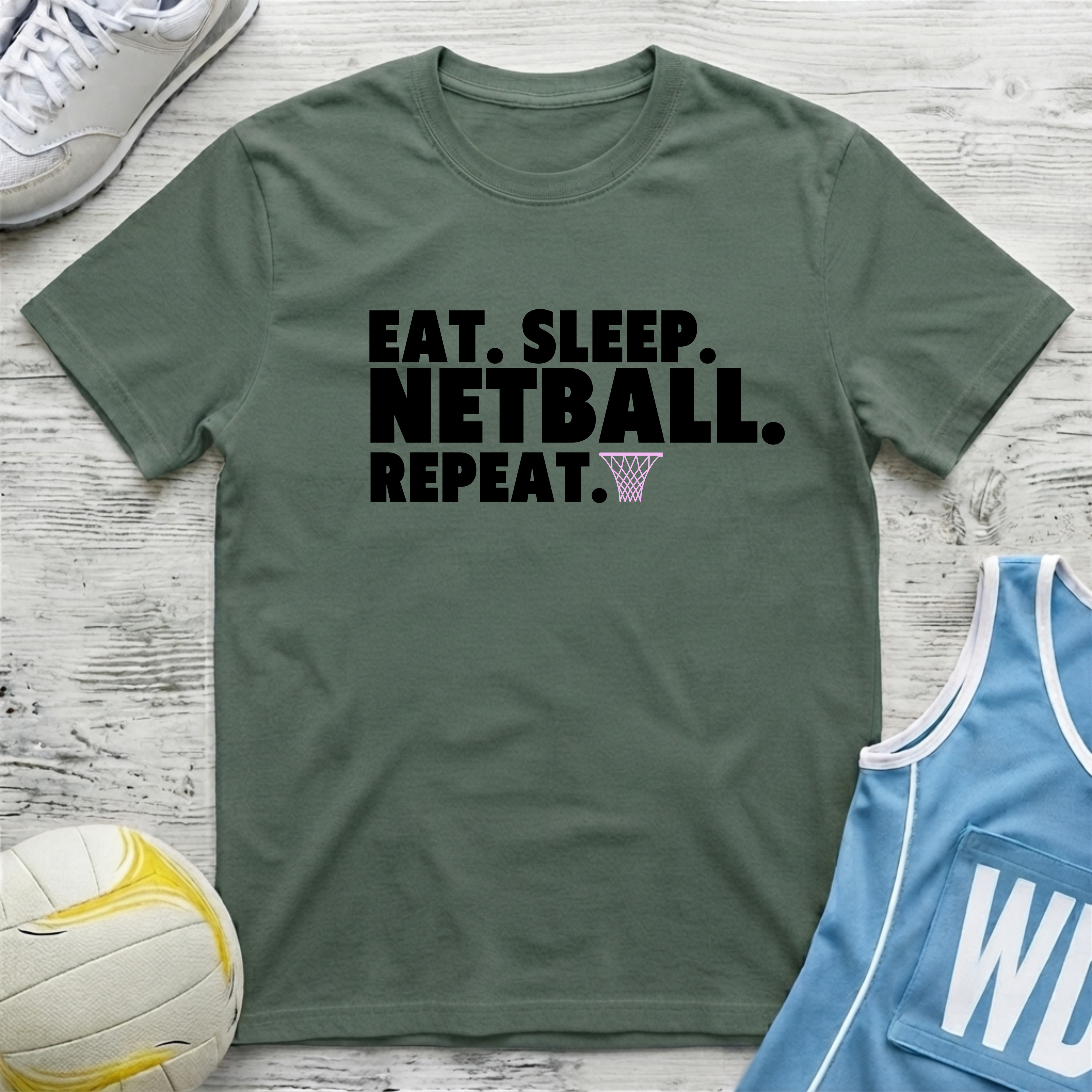 Eat, Sleep, Netball, Repeat T-Shirt