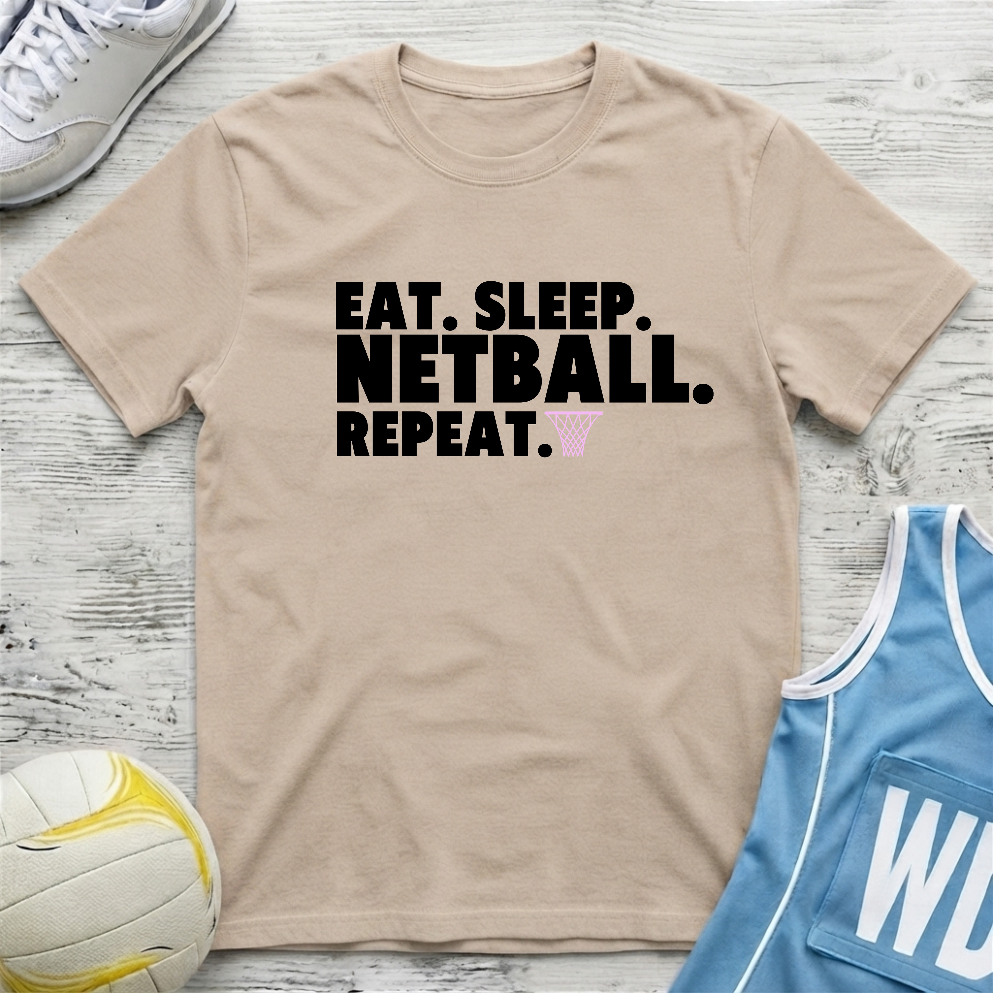 Eat, Sleep, Netball, Repeat T-Shirt